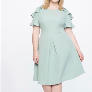 Ruffle detail fit and flare dress